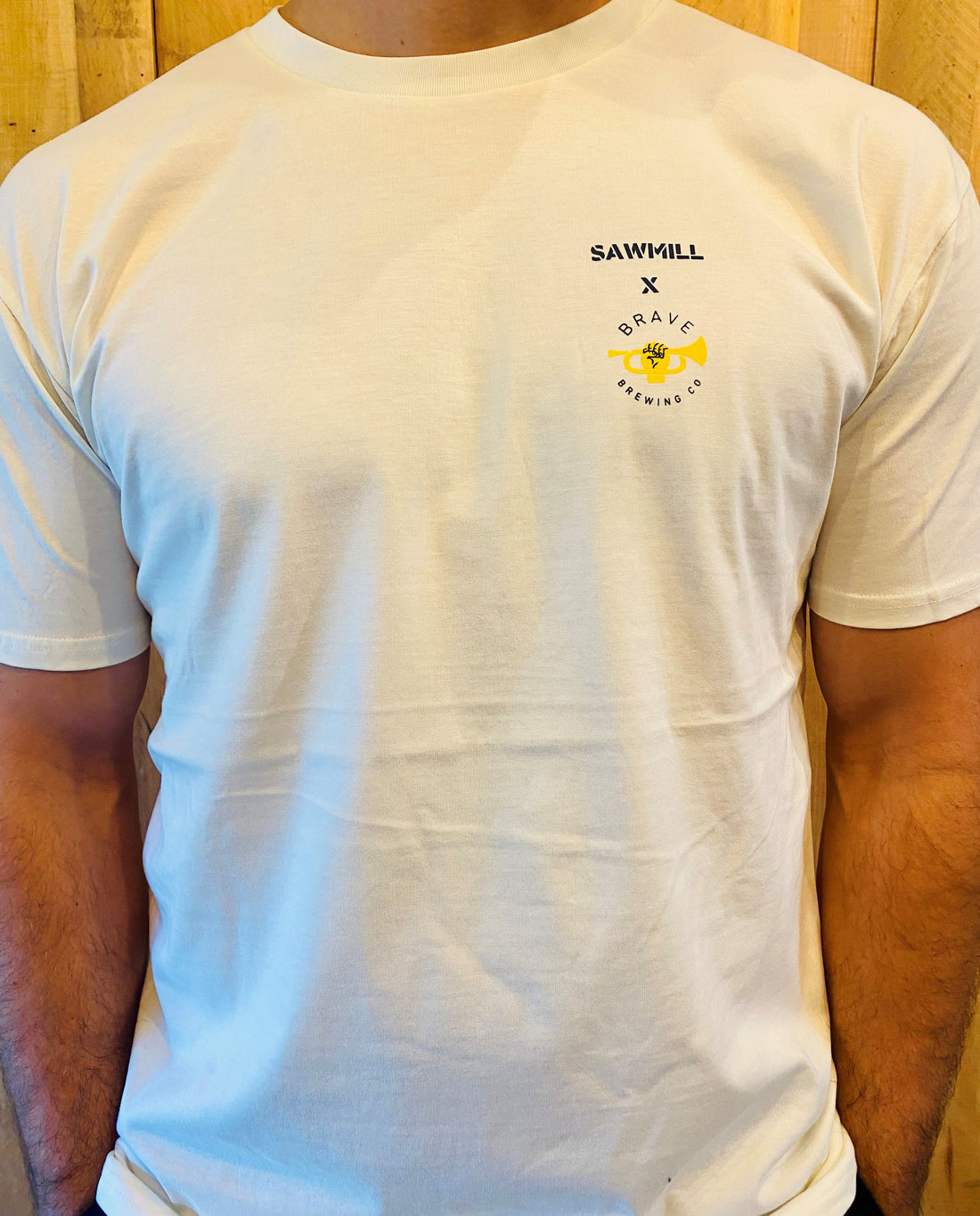 Sawmill x Brave Brewing Co tee