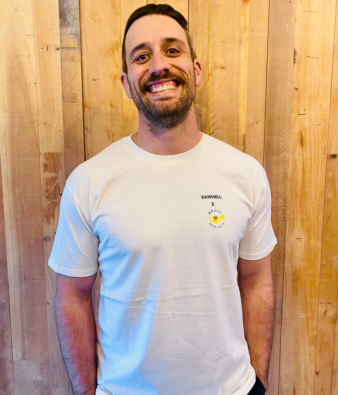 Sawmill x Brave Brewing Co tee