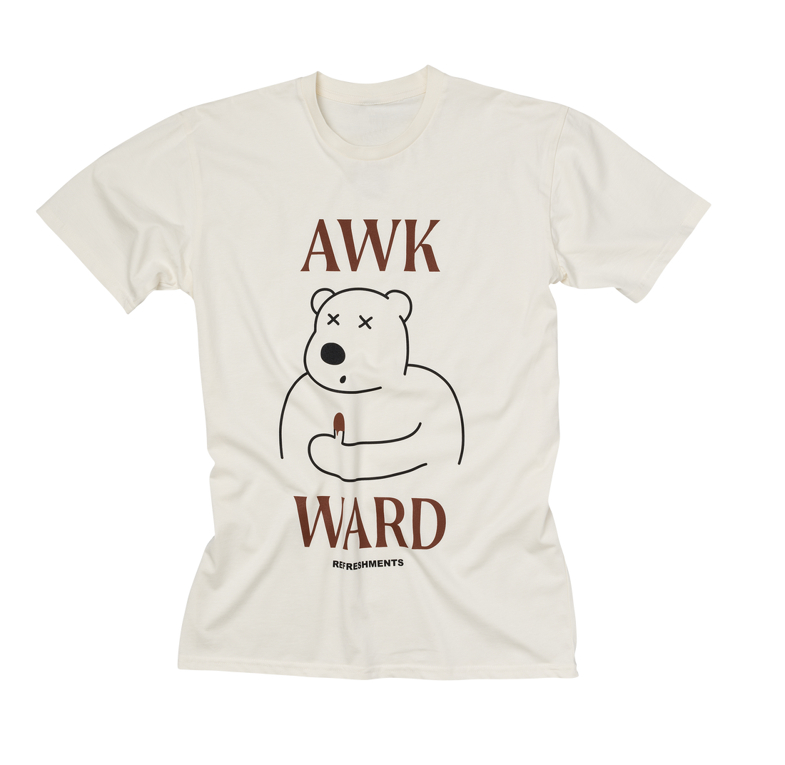 Awkward Bear tee | Ecru